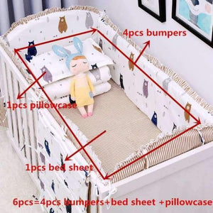 Planet Gates beiouxiaoxiong 6pcs/set Blue Universe Design Crib Bedding Set Cotton Toddler Baby Bed Linens Include Baby Cot Bumpers Bed Sheet Pillowcase