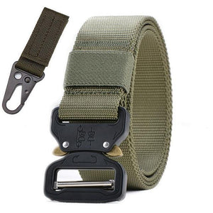 Planet Gates belt and 1 hook 1 / 125cm Military Nylon Belt Men Army Style Belt Automatic Metal Buckle Cinturon Quality SWAT Waist Strap Hunting