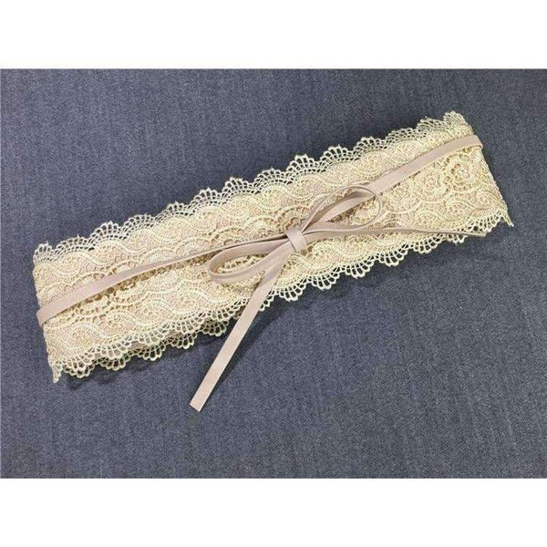 Belt For Women Dress Bowknot Faux Leather Lace Wide Belt Self Tie Obi Cinch Waist Band Boho Belt Cinto Fashion Belt Feminino