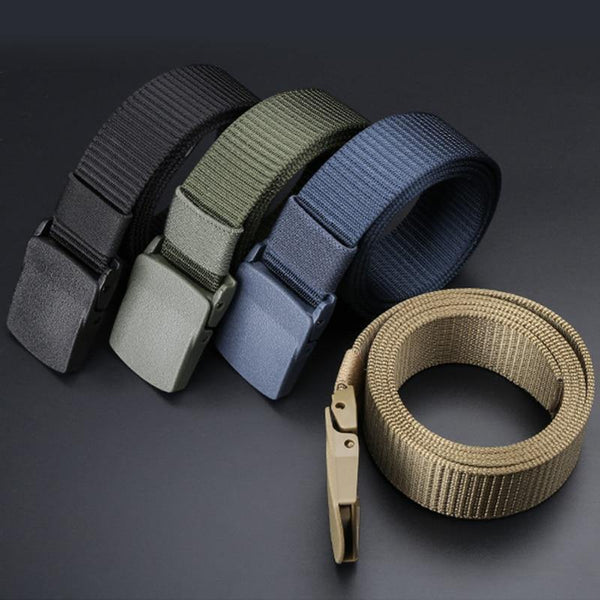 Belt Long Plastic Buckle Waist Webbing Canvas Wide Military Training Nylon Tactical Belts For Men Jeans No Metal