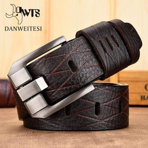 Belt Male Leather Belt Men Genuine Leather Strap Luxury Pin Buckle Casual Men Belt Ancy Vintage Jeans High Quality