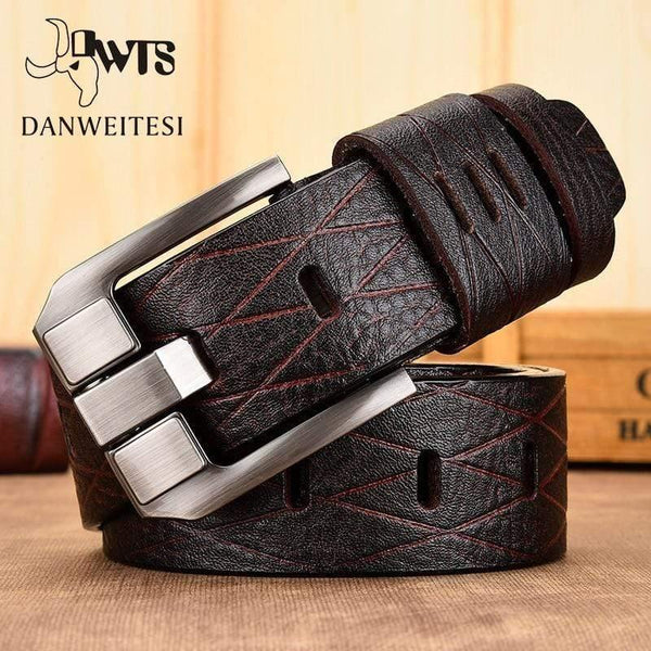 Belt Male Leather Belt Men Genuine Leather Strap Luxury Pin Buckle Casual Men Belt Ancy Vintage Jeans High Quality