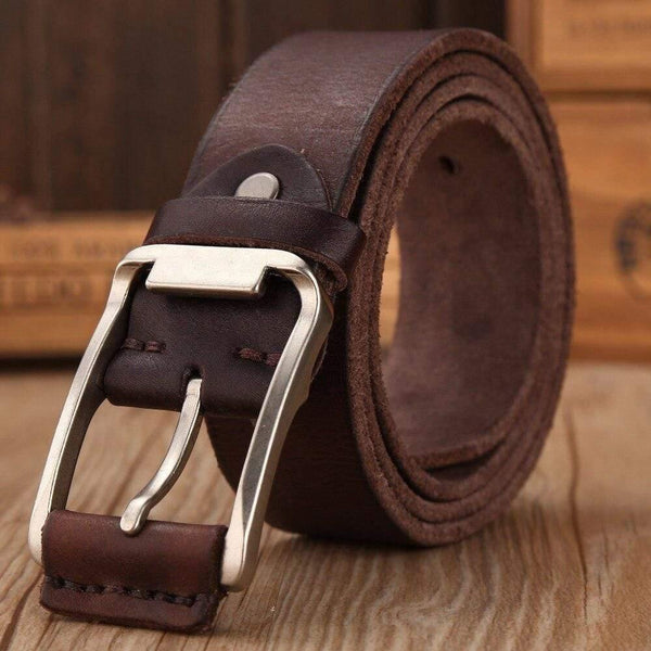 Belt Men High Quality Luxury 100% Real Cowhide Full Grain Genuine Leather Camel Cowboy 3.8 Cm Masculine Soft