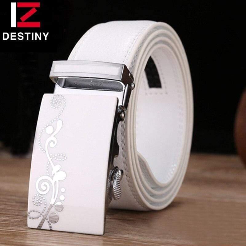 Belt Men Luxury Famous Brand Designer High Quality Male Genuine Leather Strap White Automatic Buckle Belt Ceinture Homme