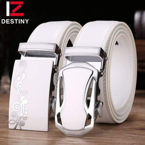 Belt Men Luxury Famous Brand Designer High Quality Male Genuine Leather Strap White Automatic Buckle Belt Ceinture Homme