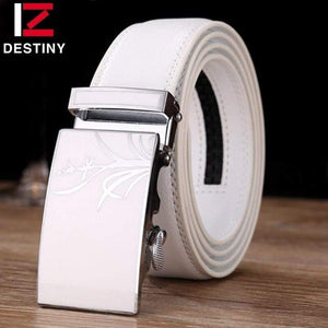 Belt Men Luxury Famous Brand Designer High Quality Male Genuine Leather Strap White Automatic Buckle Belt Ceinture Homme