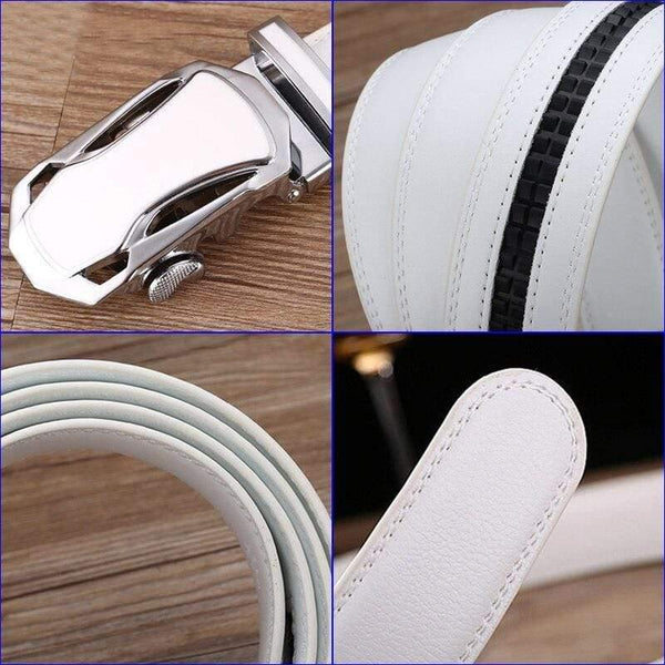 Belt Men Luxury Famous Brand Designer High Quality Male Genuine Leather Strap White Automatic Buckle Belt Ceinture Homme