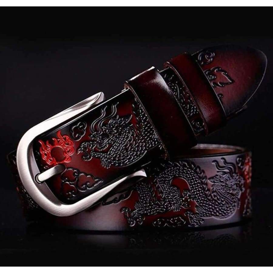 Planet Gates Belts Black / 115 cm Fashion Belts for Men Leather Men's Leather Belt Contracted Pin Buckle Dragon Grain Belt Wide Cowboy Belts