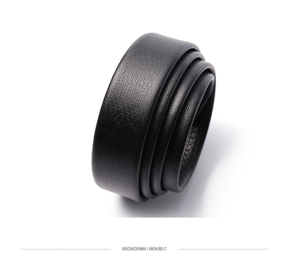 Planet Gates Belts For Men Genuine Leather Cowskin Black Belt Automatic Buckle High Quality Business Male Men's Belts