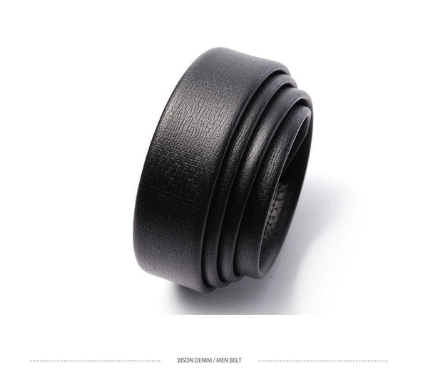 Planet Gates Belts For Men Genuine Leather Cowskin Black Belt Automatic Buckle High Quality Business Male Men's Belts