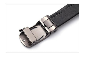 Planet Gates Belts For Men Genuine Leather Cowskin Black Belt Automatic Buckle High Quality Business Male Men's Belts