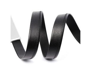 Planet Gates Belts For Men Genuine Leather Cowskin Black Belt Automatic Buckle High Quality Business Male Men's Belts