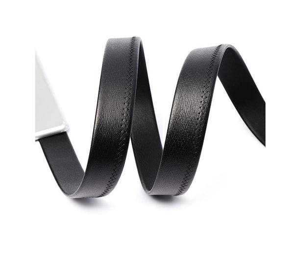 Planet Gates Belts For Men Genuine Leather Cowskin Black Belt Automatic Buckle High Quality Business Male Men's Belts