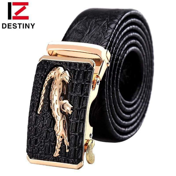Belts Men High Quality Male Genuine Leather Strap Luxury Famous Brand Logo Crocodile Silver Gold Ceinture Homme