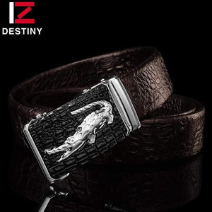 Belts Men High Quality Male Genuine Leather Strap Luxury Famous Brand Logo Crocodile Silver Gold Ceinture Homme