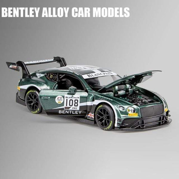Planet Gates Bentley 108 1:32 Bentley Continental GT3 Sports Car Alloy Car Diecasts & Toy Vehicles Metal Toy Car Model High Simulation Collection Gifts