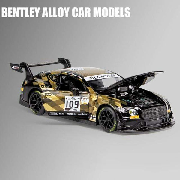 Planet Gates Bentley 109 1:32 Bentley Continental GT3 Sports Car Alloy Car Diecasts & Toy Vehicles Metal Toy Car Model High Simulation Collection Gifts