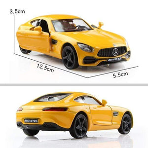 Planet Gates Benz AMG GTS Yellow Birthday Gift 1:36 Alloy Car Model Simulation Exquisite Diecasts Toy Vehicle RMZ city Maserati Aston Martin Doors Open Pull Back