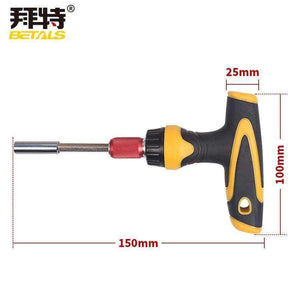 Planet Gates Betals Ratchet Handle Magnetism Extension Rod Scalable T Shape Screwdriver Hand Shank Handle Dismountable Sockets Hand Tools
