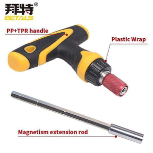 Planet Gates Betals Ratchet Handle Magnetism Extension Rod Scalable T Shape Screwdriver Hand Shank Handle Dismountable Sockets Hand Tools
