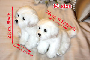 Planet Gates Bichon Frise Puppy Stuffed Animal Dog Plush Toy Cute Simulation Pets Fluffy Baby Dolls Birthday Gifts for Children Dropshipping