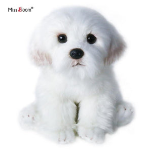 Planet Gates Bichon Frise Puppy Stuffed Animal Dog Plush Toy Cute Simulation Pets Fluffy Baby Dolls Birthday Gifts for Children Dropshipping
