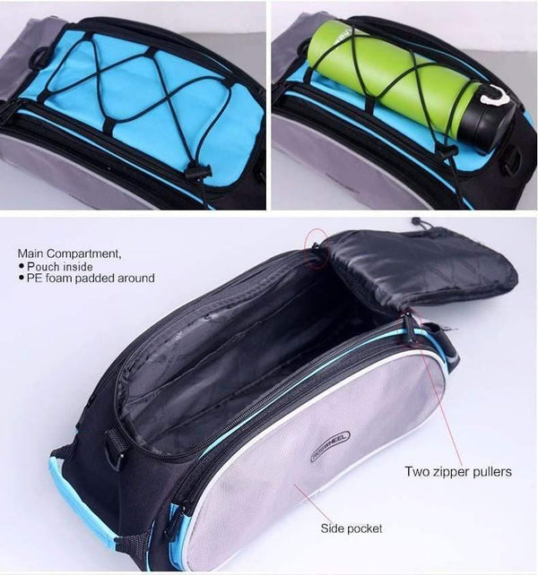 Planet Gates Bicycle 13L Carrier Bag Bike Rack Pannier Trunk Basket Back Seat Shelf Pouch Cycling Luggage Shoulder Handbag 14541