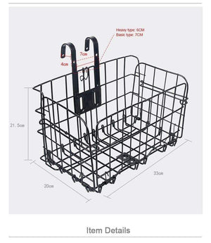 Planet Gates Bicycle Basket Handlebar Pannier Cycling Carryings Iron Casing Pouch Cycle Luggage Bag Heavy Duty / Basic Type Options