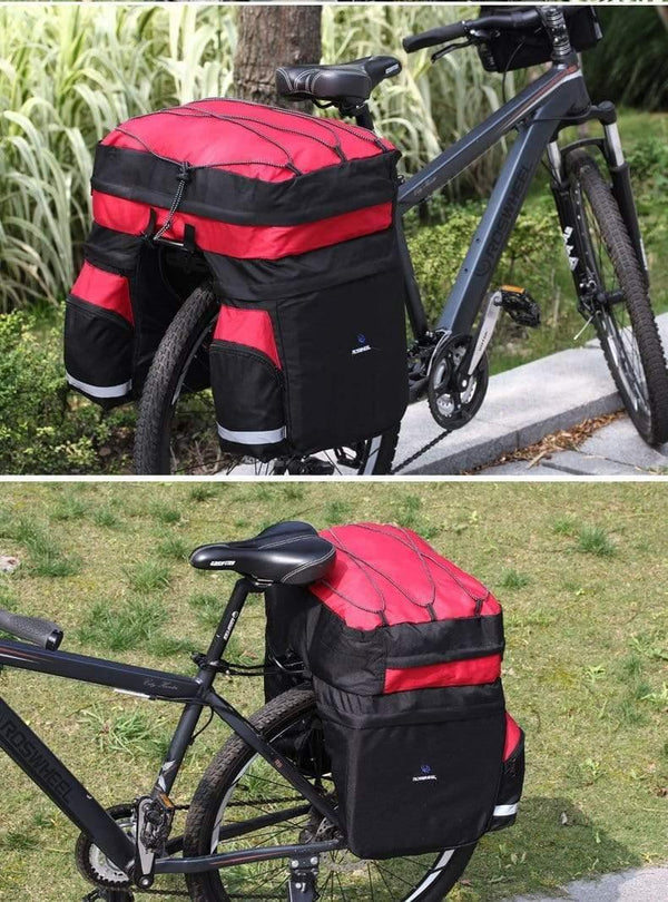 Planet Gates Bicycle Carrier Bag 60L Rear Rack Trunk Bike Luggage Back Seat Pannier Two  Bags Outdoor Cycling Saddle Storage 14590