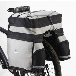 Planet Gates Bicycle Carrier Bag 60L Rear Rack Trunk Bike Luggage Back Seat Pannier Two  Bags Outdoor Cycling Saddle Storage 14590