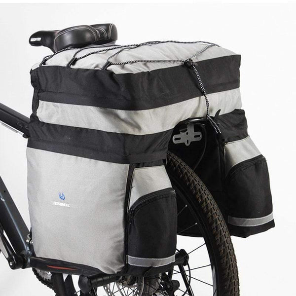 Planet Gates Bicycle Carrier Bag 60L Rear Rack Trunk Bike Luggage Back Seat Pannier Two  Bags Outdoor Cycling Saddle Storage 14590