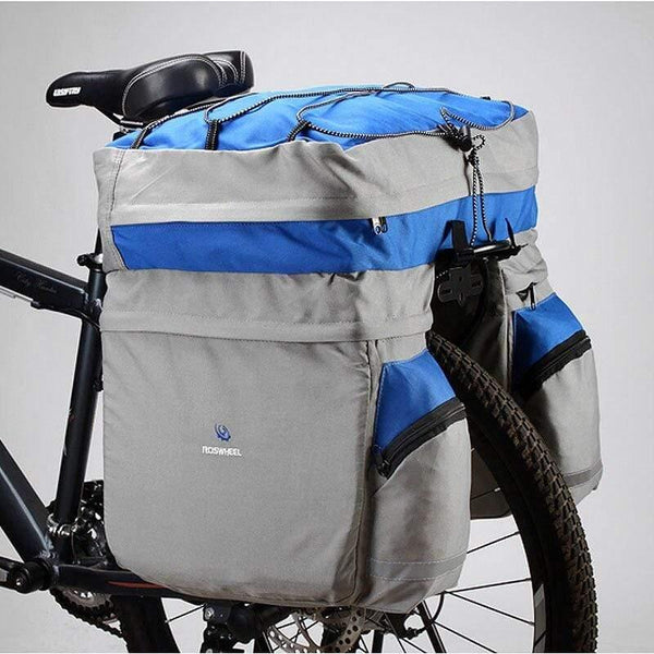 Planet Gates Bicycle Carrier Bag 60L Rear Rack Trunk Bike Luggage Back Seat Pannier Two  Bags Outdoor Cycling Saddle Storage 14590