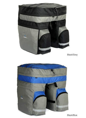 Planet Gates Bicycle Carrier Bag 60L Rear Rack Trunk Bike Luggage Back Seat Pannier Two  Bags Outdoor Cycling Saddle Storage 14590