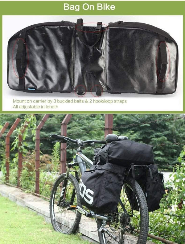 Planet Gates Bicycle Carrier Bag Rear Rack Trunk 37L Bike Luggage Back Seat Pannier 2 Colors 3 Bags Cycling Saddle Storage 14892