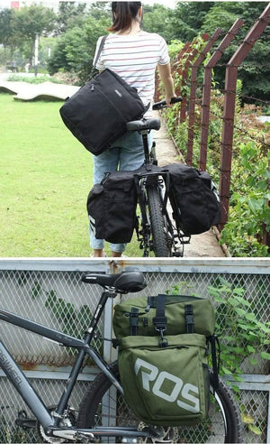 Planet Gates Bicycle Carrier Bag Rear Rack Trunk 37L Bike Luggage Back Seat Pannier 2 Colors 3 Bags Cycling Saddle Storage 14892