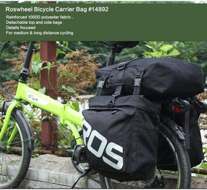 Planet Gates Bicycle Carrier Bag Rear Rack Trunk 37L Bike Luggage Back Seat Pannier 2 Colors 3 Bags Cycling Saddle Storage 14892