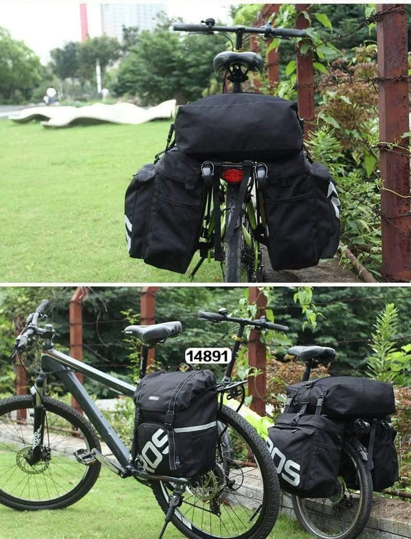 Planet Gates Bicycle Carrier Bag Rear Rack Trunk 37L Bike Luggage Back Seat Pannier 2 Colors 3 Bags Cycling Saddle Storage 14892