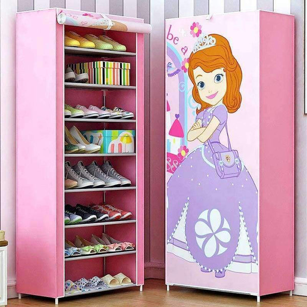 Planet Gates Bicycle girl Shoe cabinet 9-layer 8-grid 3D drawing Non-woven fabrics large Shoe rack organizer removable shoe storage for home furniture