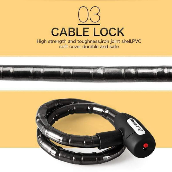 Planet Gates Bicycle Lock Anti-theft Cable Lock 0.85m Waterproof Cycling Motorcycle Cycle MTB Bike Security Lock with Illuminated Key