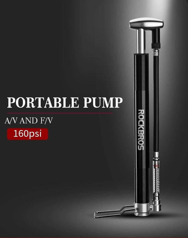 Planet Gates Bicycle Pump 160 PSI Cycling Pump Air Inflator Schrader & Presta Valve Road MTB Bike Tire Aluminum Alloy Bicycle Pump