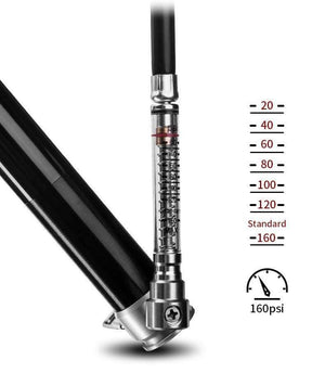 Planet Gates Bicycle Pump 160 PSI Cycling Pump Air Inflator Schrader & Presta Valve Road MTB Bike Tire Aluminum Alloy Bicycle Pump