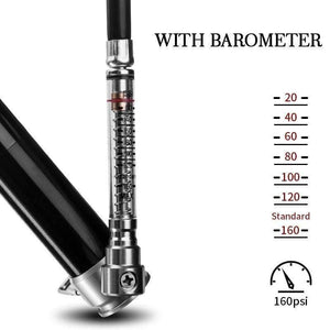 Planet Gates Bicycle Pump 160 PSI Cycling Pump Air Inflator Schrader & Presta Valve Road MTB Bike Tire Aluminum Alloy Bicycle Pump