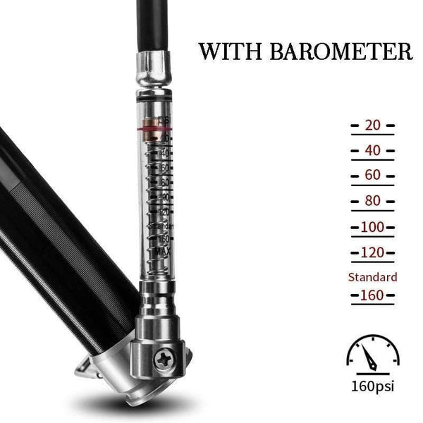 Planet Gates Bicycle Pump 160 PSI Cycling Pump Air Inflator Schrader & Presta Valve Road MTB Bike Tire Aluminum Alloy Bicycle Pump