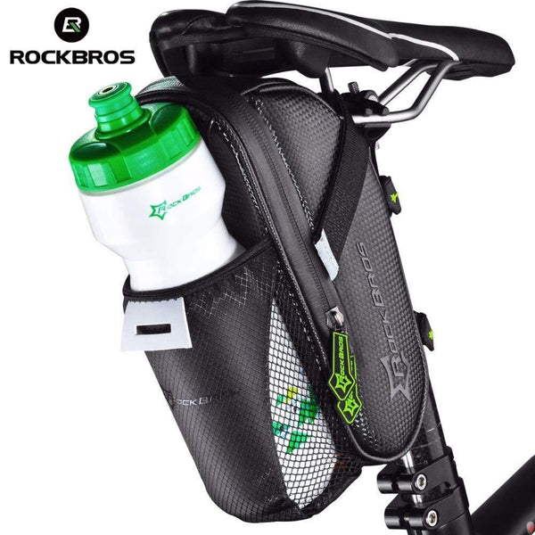 Planet Gates Bicycle Saddle Bag With Water Bottle Pocket Waterproof MTB Bike Rear Bags Cycling Rear Seat Tail Bag Bike Accessories