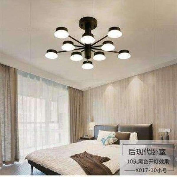 Planet Gates big black 10 light Cafe showcase Led art deco ceiling lights for dining room home Office LED satellite commercial lighting Restaurant porch lights