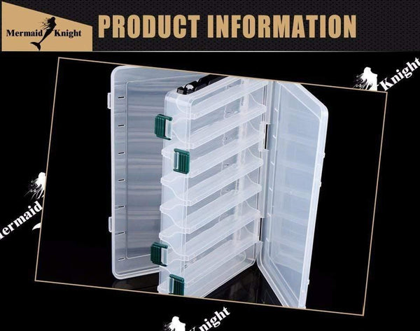 Planet Gates BIG Fishing Lure Box Double Sided Spinner Bait Minnow Popper 14 Compartments Fishing Tackle Box