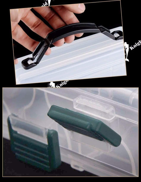 Planet Gates BIG Fishing Lure Box Double Sided Spinner Bait Minnow Popper 14 Compartments Fishing Tackle Box