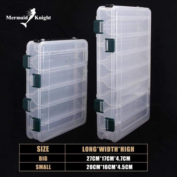 Planet Gates BIG Fishing Lure Box Double Sided Spinner Bait Minnow Popper 14 Compartments Fishing Tackle Box