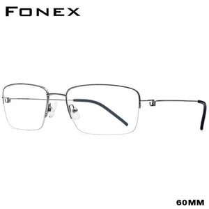 Planet Gates Big Gray Titanium Alloy Optical Glasses Frame Men Half Prescription Eyeglasses Korean Women Myopia Screwless Eyewear 98623