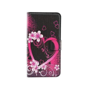 Planet Gates Big Heart Painted PU Leather Lether Wallet Case For Sony Xperia T3 D5106 Jellyfish Colorful Best Heart Cheap Luxury Flower